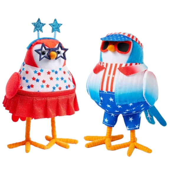 Rare, 2 Bird Bundle: Starla and Bubba Target Fabric Bird, Sun Squad - Picture 1 of 8